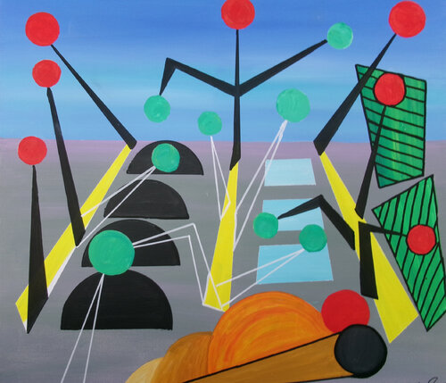 Cemetery of moods by Serge Lecomte, Painting for Sale on Singulart