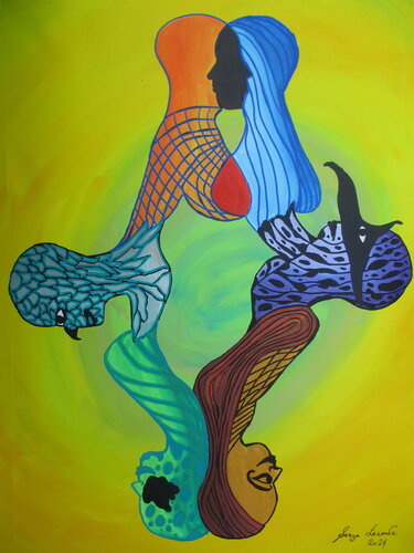 Togetherness by Serge Lecomte, Painting for Sale on Singulart