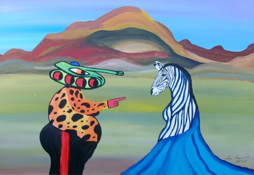 You're not human by Serge Lecomte, Painting for Sale on Singulart