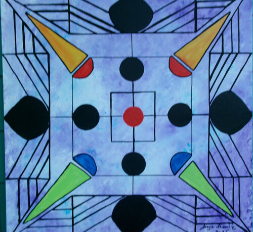 4 ants skydiving by Serge Lecomte, Painting for Sale on Singulart