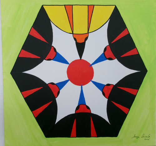 Red-winged blackbirds and a canary by Serge Lecomte, Painting for Sale on Singulart