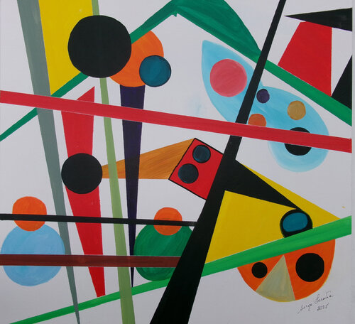 Chameleon cemetery by Serge Lecomte, Painting for Sale on Singulart