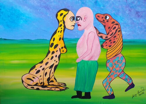 I can't wait for the spell to wear off by Serge Lecomte, Painting for Sale on Singulart