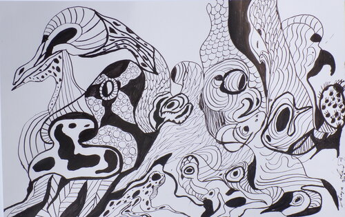 Lost in the forest by Serge Lecomte, Drawing for Sale on Singulart