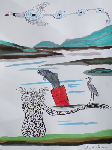 Futur geese par Serge Lecomte, Dessin en vente sur Singulart