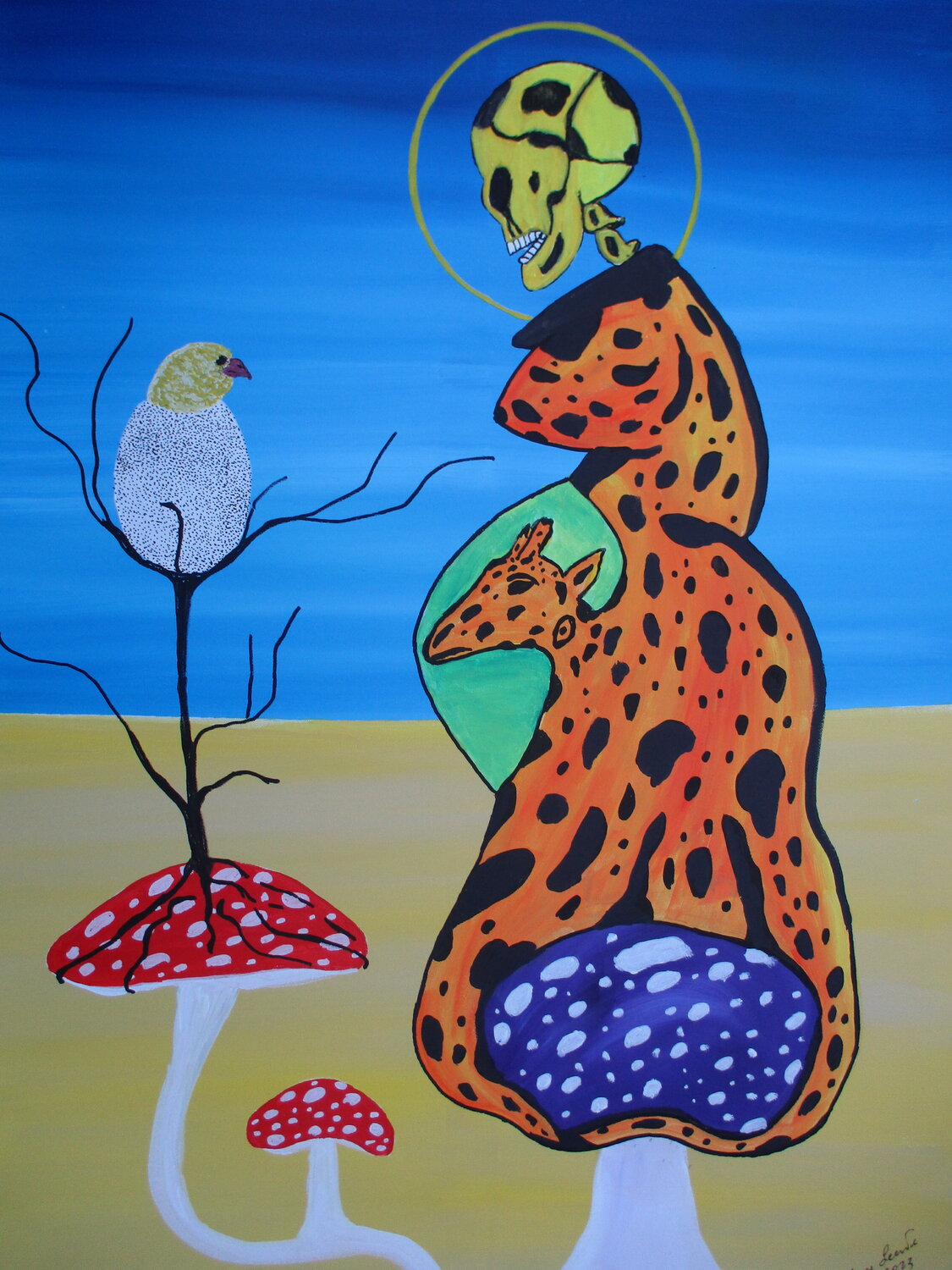 St. Giraffe et the Easter chick Serge Lecomte