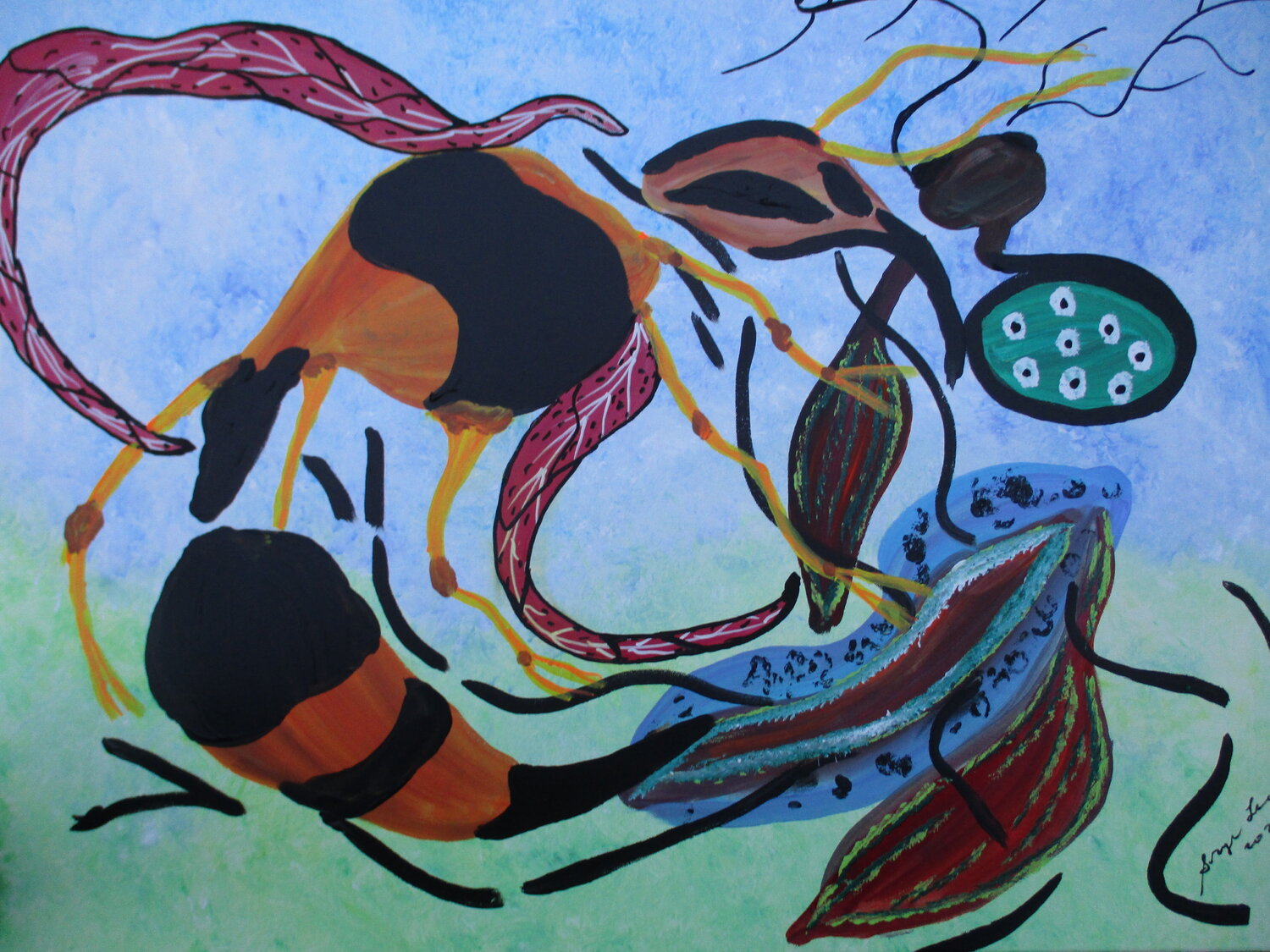 Collision of species Serge Lecomte Pintura original en venta