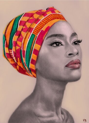 Donna di colore con Bandana par Vittorialessia Brunetti, Digital en vente sur Singulart