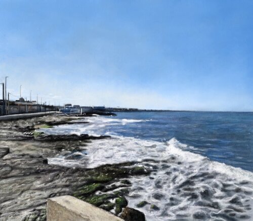 Marina con scogliera di Vittorialessia Brunetti, Digitale in vendita su Singulart