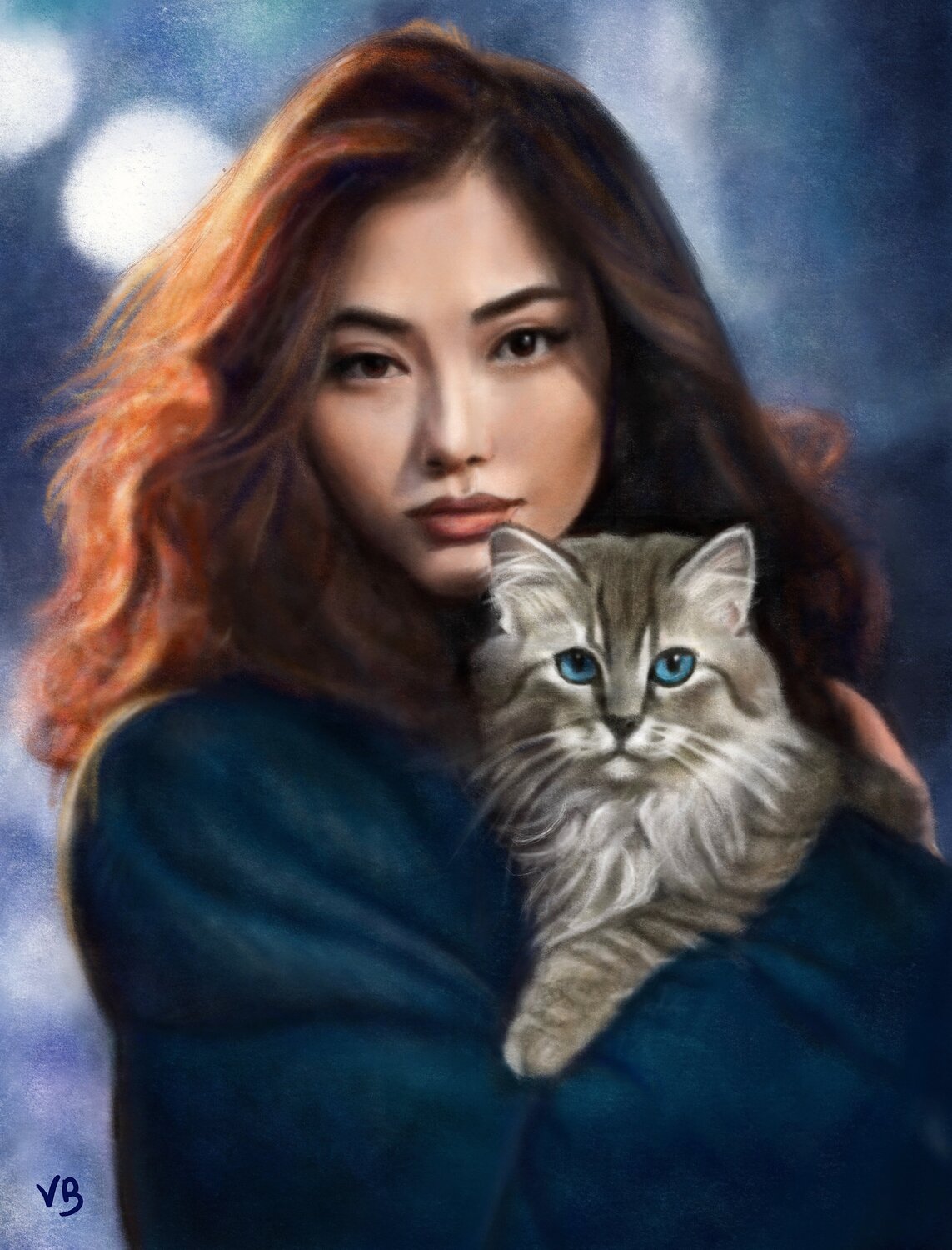 Donna con gatto Vittorialessia Brunetti