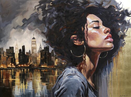 The blues of New York's glitttering lights von Baiba Limane, Malerei kaufen auf Singulart