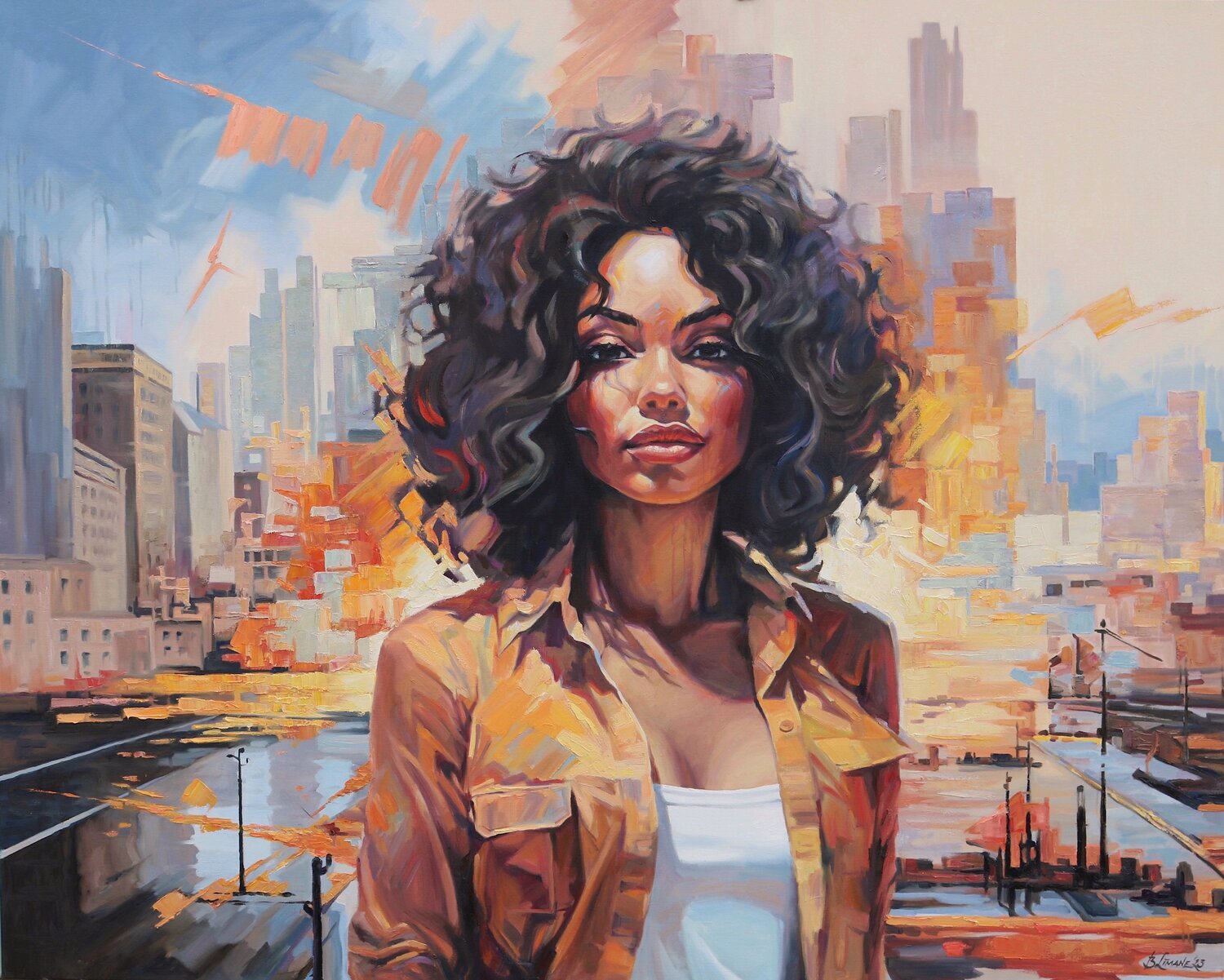 The Gioconda of Chicago Baiba Limane Originalgemälde zu verkaufen