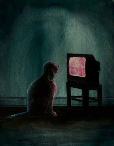 TV-Dog by Amédé Flum, Painting for Sale on Singulart