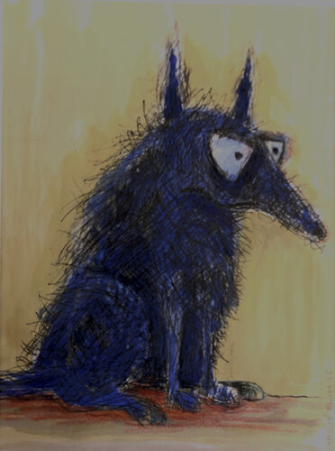 Blue Dog van Amédé Flum, Schilderij te koop op Singulart