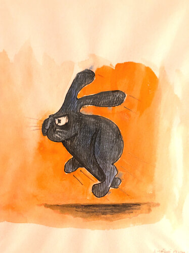 blauer Hase von Amédé Flum, Malerei kaufen auf Singulart