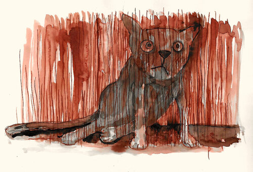 Sad Cat de Amédé Flum, Pintura a la venta en Singulart