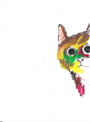 Hiding Cat van Amédé Flum, Schilderij te koop op Singulart