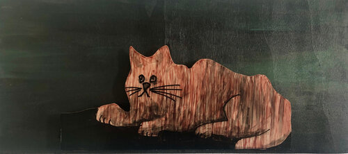 Brown Cat par Amédé Flum, Peinture en vente sur Singulart