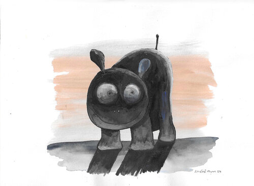 Nilpferd-Baby by Amédé Flum, Painting for Sale on Singulart