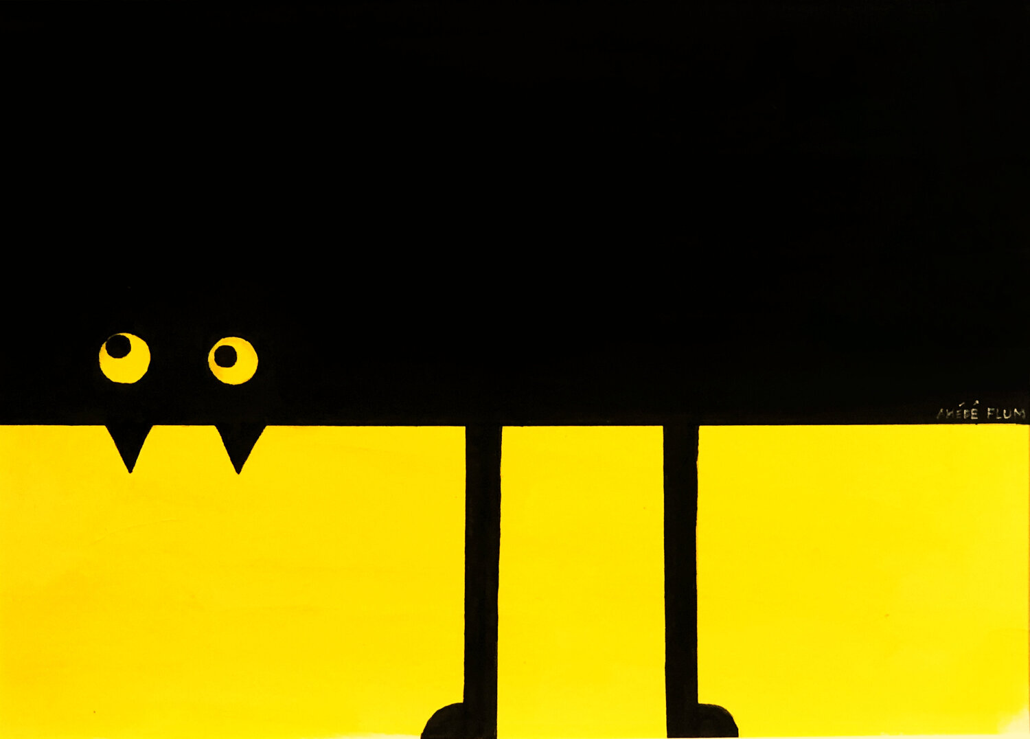 Black Cat Amédé Flum Pintura original en venta