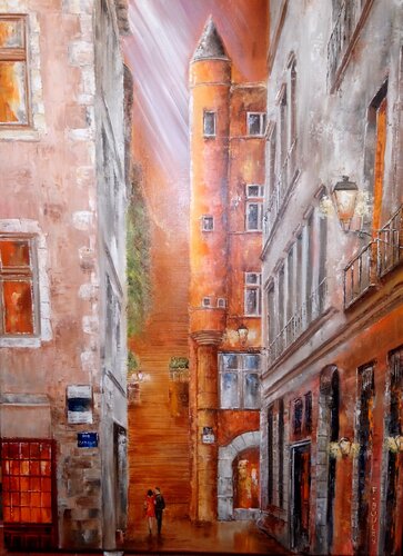 Lyon Rue de la Loge par felix Boulay, Peinture en vente sur Singulart