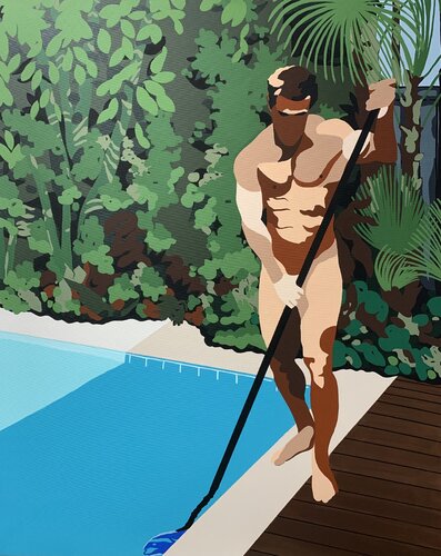 LE PISCINIER. de michel das, Pintura a la venta en Singulart