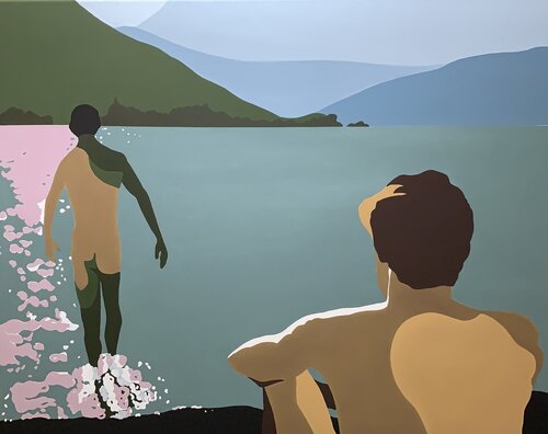 L'INCONNU DU LAC. von michel das, Malerei kaufen auf Singulart