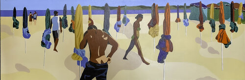 LA PLAGE NORMANDE. van michel das, Schilderij te koop op Singulart