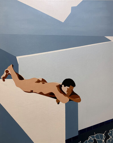 LA TERRASSE. di michel das, Pittura in vendita su Singulart