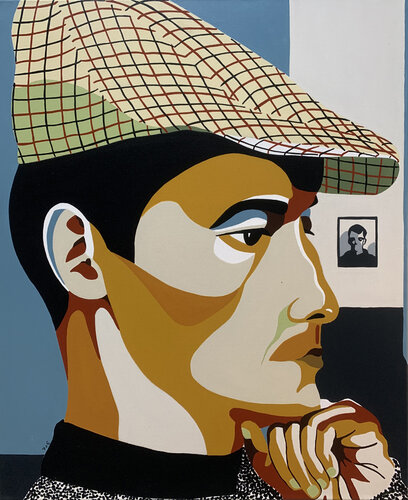 L'HOMME À LA CASQUETTE. di michel das, Pittura in vendita su Singulart