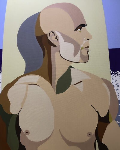 Portrait de surfer. di michel das, Pittura in vendita su Singulart