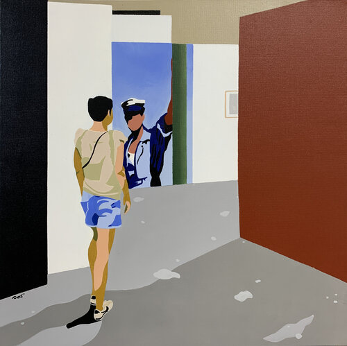 Rencontres d'Arles, le garagiste. von michel das, Malerei kaufen auf Singulart