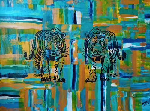 WILD NATURE COLLECTION – TIGER von Montse Barberà Pujol, Malerei kaufen auf Singulart