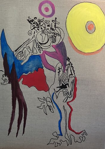 Le chien samouraï by Guillaume Maes, Painting for Sale on Singulart