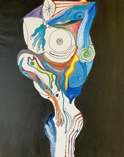 La tentation de la femme (couleurs) von Guillaume Maes, Malerei kaufen auf Singulart