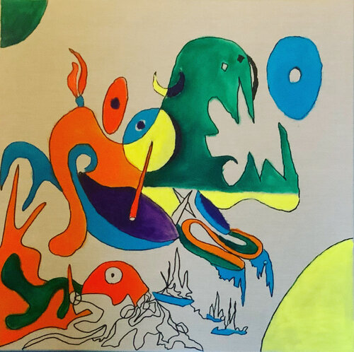 La flamme qui dévore le soleil by Guillaume Maes, Painting for Sale on Singulart