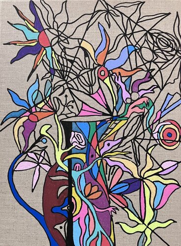 Murmure au jardin des délices by Guillaume Maes, Painting for Sale on Singulart