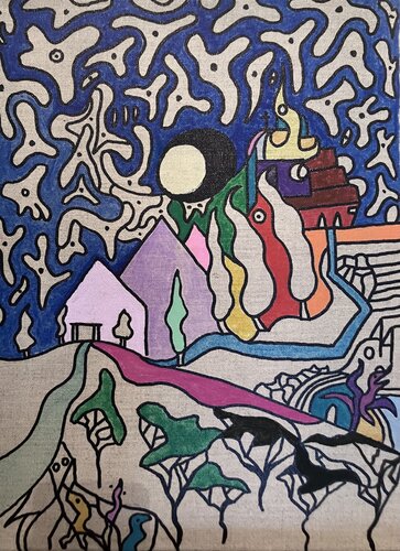 Alchimie de la vallée des rois by Guillaume Maes, Painting for Sale on Singulart