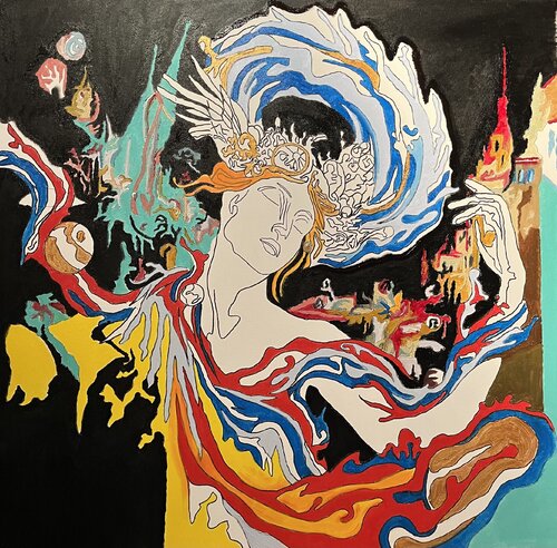 La vierge aux songes perpétuel van Guillaume Maes, Schilderij te koop op Singulart