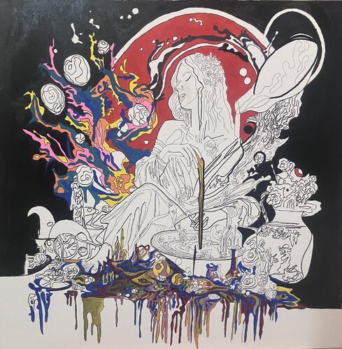 La vierge aux 1008 tentations di Guillaume Maes, Pittura in vendita su Singulart