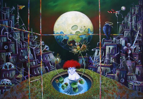 die dunkle Seite des Mondes van Peter Wall, Schilderij te koop op Singulart