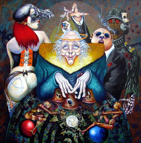 Hütchenspieler di Peter Wall, Pittura in vendita su Singulart