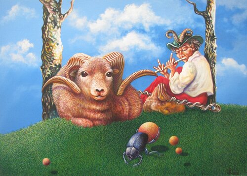 Sternzeichen Widder von Peter Wall, Malerei kaufen auf Singulart