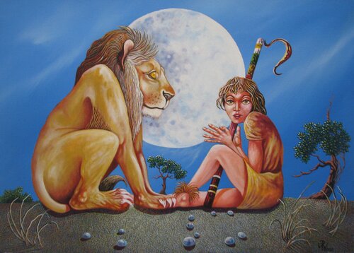 Sternzeichen Löwe von Peter Wall, Malerei kaufen auf Singulart
