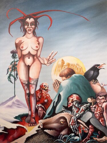 Versuchung des hl. Antonius van Peter Wall, Schilderij te koop op Singulart