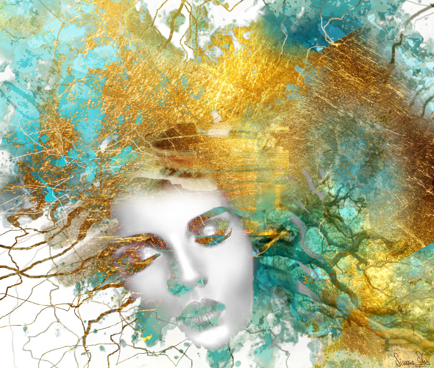 The Vibrating Burst of Mother Nature Simona Elia Originalgemälde zu verkaufen