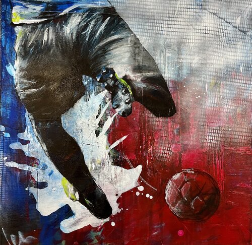 freeshot - goal van Silvia Lehmann, Schilderij te koop op Singulart