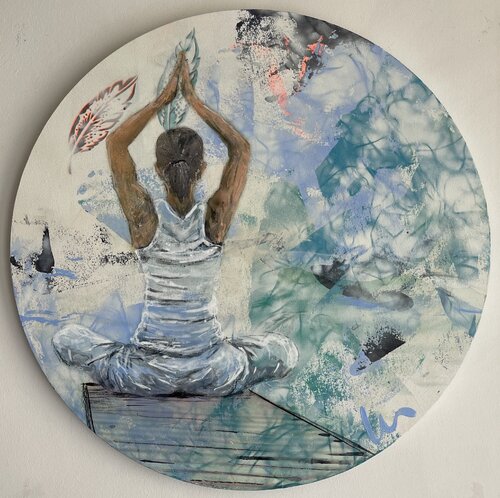 stillness - Meditation by Silvia Lehmann, 油畫 for Sale on Singulart