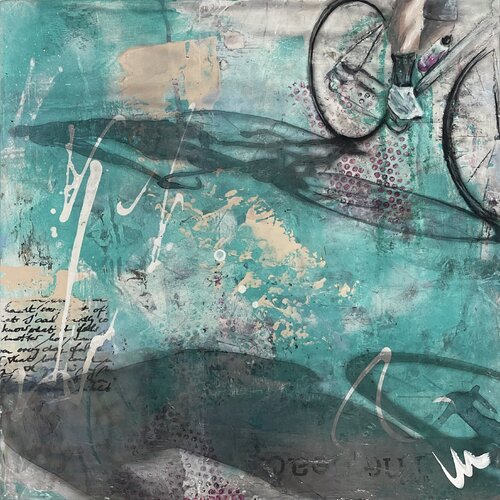 freeShadowCycling - Rennvelofahrer di Silvia Lehmann, Pittura in vendita su Singulart