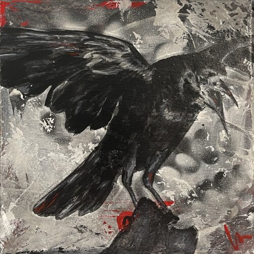 RabenBotschaft by Silvia Lehmann, Painting for Sale on Singulart